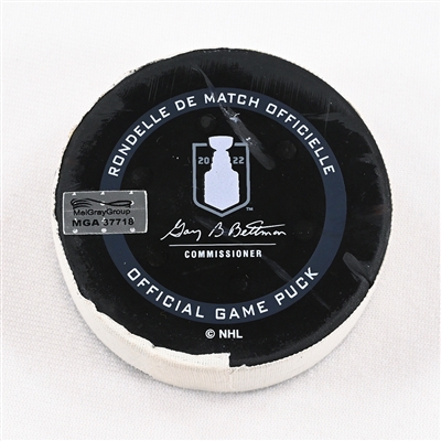 Yakov Trenin - Nashville Predators - Goal Puck - May 9, 2022 vs. Colorado Avalanche (Predators Logo) - 2022 Stanley Cup Playoffs - Round 1, Game 4