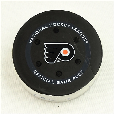 Vincent Trocheck - Carolina Hurricanes - Goal Puck - February 21, 2022 vs. Philadelphia Flyers (Flyers Logo) 