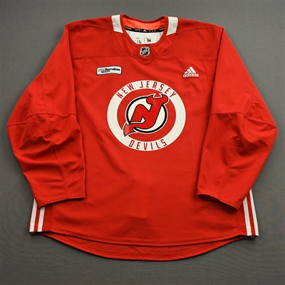 Jimmy Vesey - Red Practice Jersey w/ RWJ Barnabas Health Patch - 2021-22 NHL Season