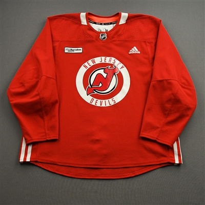 P.K. Subban - Red Practice Jersey w/ RWJ Barnabas Health Patch - 2021-22 NHL Season