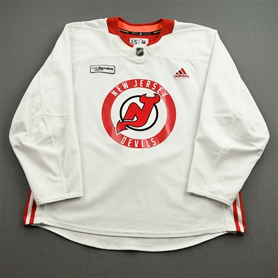 Nolan Foote - White Practice Jersey w/ RWJ Barnabas Health Patch - 2021-22 NHL Season