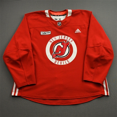 Kevin Bahl - Red Practice Jersey w/ RWJ Barnabas Health Patch - 2021-22 NHL Season