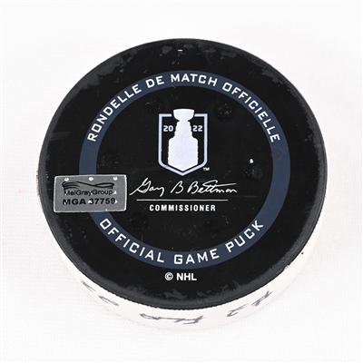 Carter Verhaeghe - Florida Panthers - Goal Puck - May 9, 2022 vs. Washington Capitals (Capitals Logo) - 2022 Stanley Cup Playoffs - Round 1, Game 4