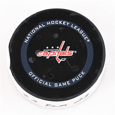 Carter Verhaeghe - Florida Panthers - Goal Puck - May 9, 2022 vs. Washington Capitals (Capitals Logo) - 2022 Stanley Cup Playoffs - Round 1, Game 4
