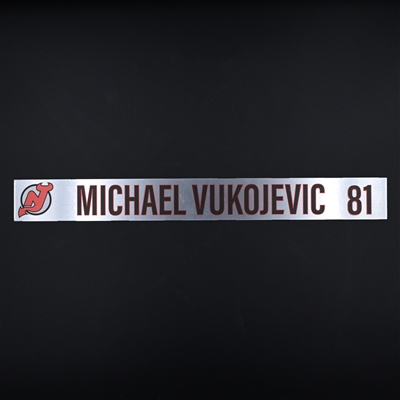 Michael Vukojevic - New Jersey Devils - Locker Room Nameplate - 2020-21 NHL Season