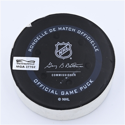 Nathan Walker - St. Louis Blues - Goal Puck - April 17, 2022 vs. Nashville Predators (Predators Logo) - 2021-22 NHL Season