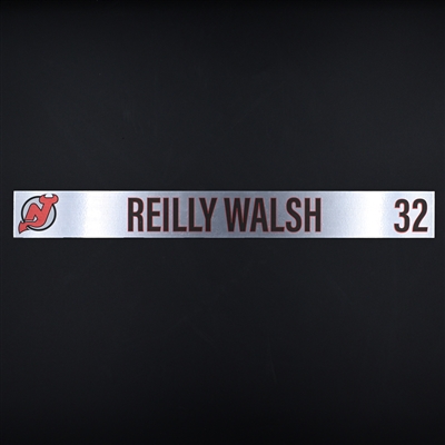 Reilly Walsh - New Jersey Devils - Locker Room Nameplate - 2020-21 NHL Season