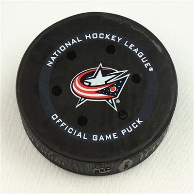 Zach Werenski - Columbus Blue Jackets - Goal Puck - March 11, 2022 vs. Minnesota Wild (Blue Jackets Logo) 