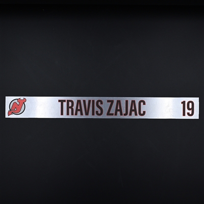 Travis Zajac - New Jersey Devils - Locker Room Nameplate - 2020-21 NHL Season