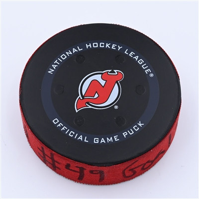 Fabian Zetterlund - New Jersey Devils - Goal Puck - April 29, 2022 vs Detroit Red Wings (New Jersey Devild logo) - 2021-22 NHL Season