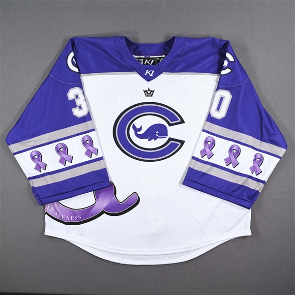 No Name On Back (NNOB) - Connecticut Whale - Game-Issued Alzheimers Awareness Jersey - 2022-23 PHF Season