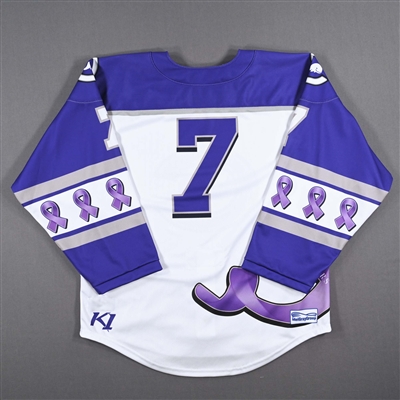 No Name On Back (NNOB) - Connecticut Whale - Game-Issued Alzheimer's Awareness Jersey - 2022-23 PHF Season