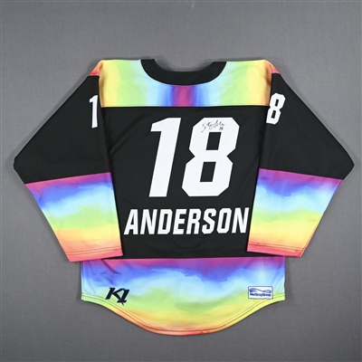 Stephanie Anderson - Game-Worn Autographed Pride Jersey - Worn February 26, 2023 vs. Toronto Six