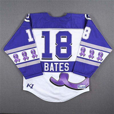 Hannah Bates - Connecticut Whale - Game-Worn Alzheimer's Awareness Jersey - Worn February 18, 2023 vs. Toronto Six - 2022-23 PHF Season