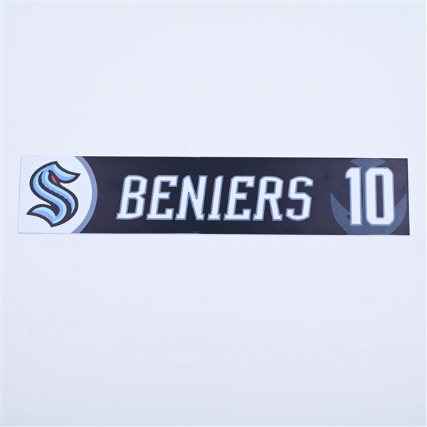 Matty Beniers - Seattle Kraken - Locker Room Nameplate - 2022-23 NHL Season