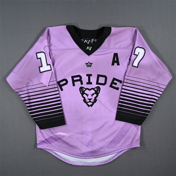 McKenna Brand - Game-Worn Hockey Fights Cancer Jersey w/A - Worn February 18, 2023