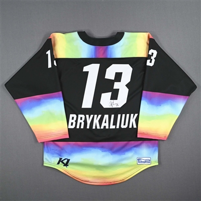 Ashleigh Brykaliuk - Game-Worn Autographed Pride Jersey - Worn February 26, 2023 vs. Toronto Six
