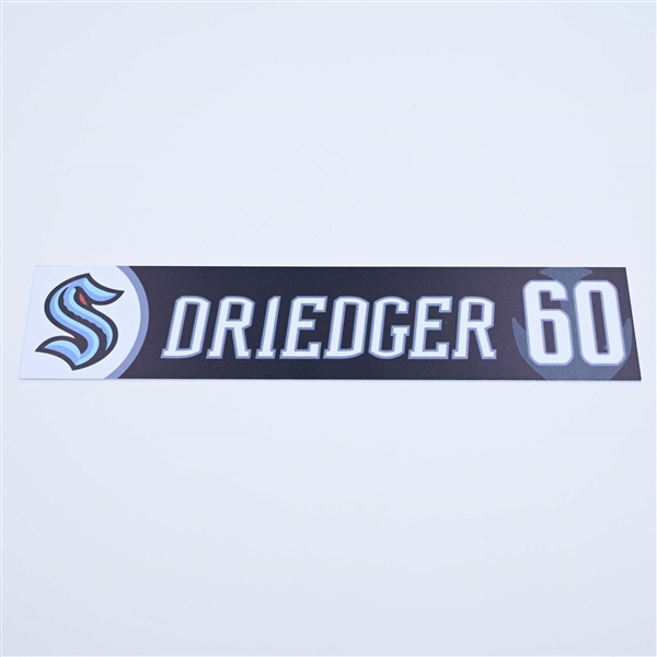 Chris Driedger - Seattle Kraken - Locker Room Nameplate - 2022-23 NHL Season