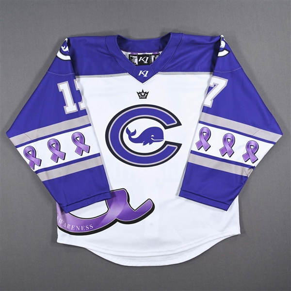 Taylor Girard - Connecticut Whale - Game-Worn Alzheimers Awareness Jersey - Worn February 18, 2023 vs. Toronto Six - 2022-23 PHF Season