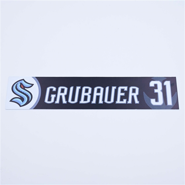 Phillipp Grubauer - Seattle Kraken - Locker Room Nameplate - 2022-23 NHL Season