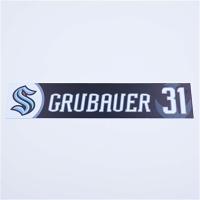 Phillipp Grubauer - Seattle Kraken - Locker Room Nameplate - 2022-23 NHL Season