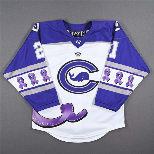 Emma Keenan - Connecticut Whale - Game-Worn Alzheimers Awareness Jersey - Worn February 18, 2023 vs. Toronto Six - 2022-23 PHF Season