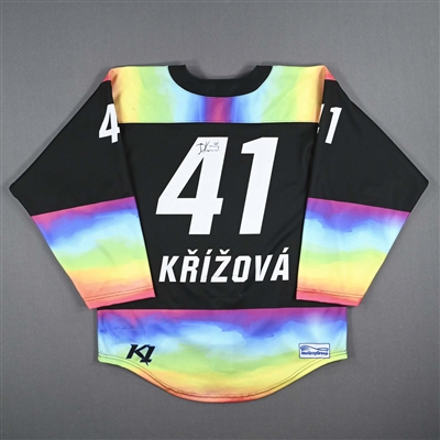 Denisa Krizova - Game-Worn Autographed Pride Jersey - Worn February 26, 2023 vs. Toronto Six