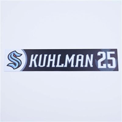 Karson Kuhlman - Seattle Kraken - Locker Room Nameplate - 2022-23 NHL Season