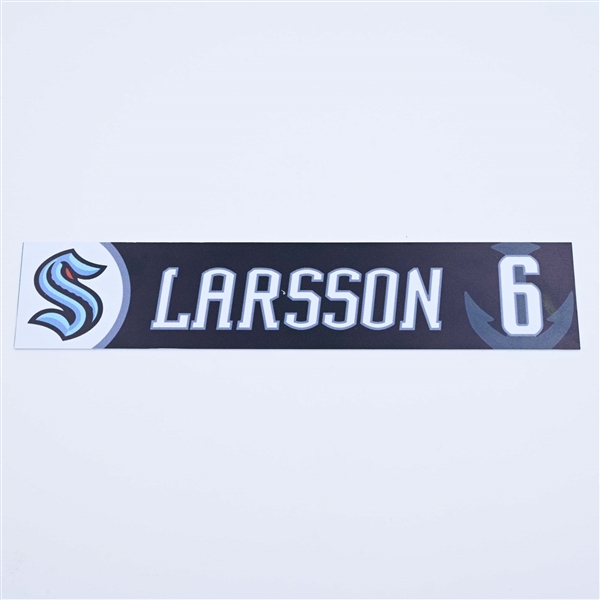 Adam Larsson - Seattle Kraken - Locker Room Nameplate - 2022-23 NHL Season