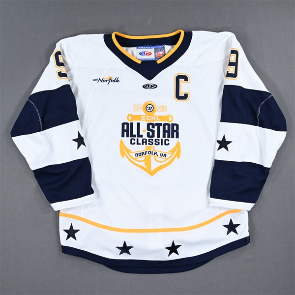 Seamus Malone - 2023 ECHL All-Star Classic - Western Conference - Game-Worn Autographed White Set 2 Jersey