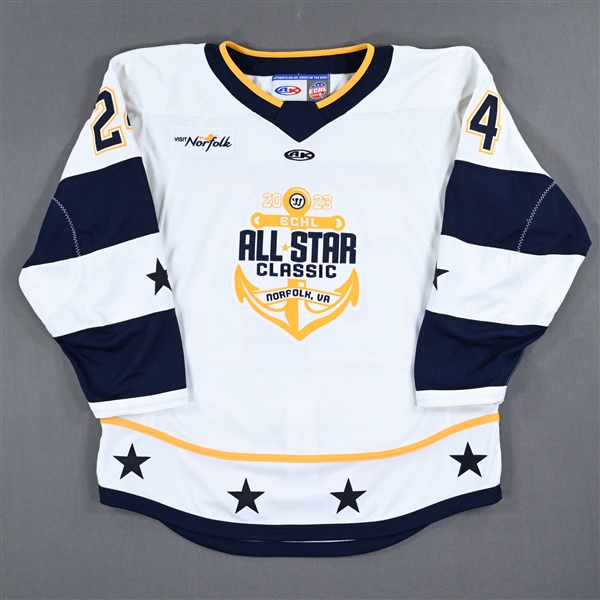 Josh Maniscalco - 2023 ECHL All-Star Classic - Western Conference - Game-Worn Autographed White Set 2 Jersey