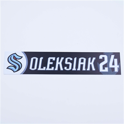 Jamie Oleksiak - Seattle Kraken - Locker Room Nameplate - 2022-23 NHL Season