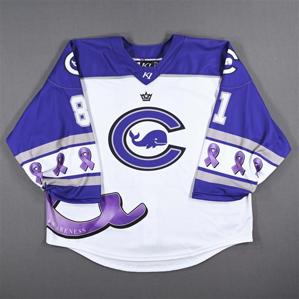 Meeri Raisanen - Connecticut Whale - Game-Worn Alzheimers Awareness Jersey - Worn February 18, 2023 vs. Toronto Six - Back-Up Only - 2022-23 PHF Season