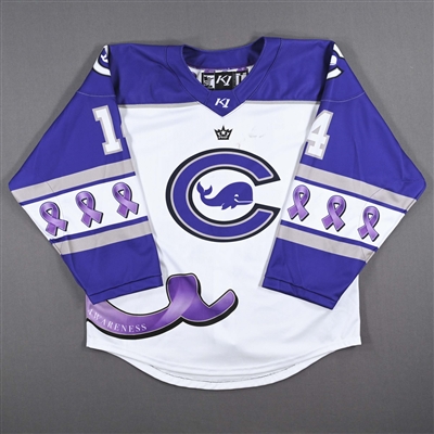 Justine Reyes - Connecticut Whale - Game-Worn Alzheimers Awareness Jersey - Worn February 18, 2023 vs. Toronto Six - 2022-23 PHF Season