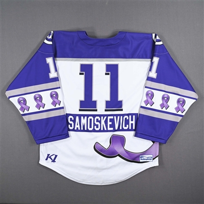 Melissa Samoskevich - Connecticut Whale - Game-Worn Alzheimer's Awareness Jersey - Worn February 18, 2023 vs. Toronto Six - 2022-23 PHF Season