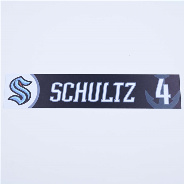 Justin Schultz - Seattle Kraken - Locker Room Nameplate - 2022-23 NHL Season