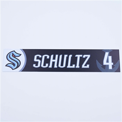 Justin Schultz - Seattle Kraken - Locker Room Nameplate - 2022-23 NHL Season