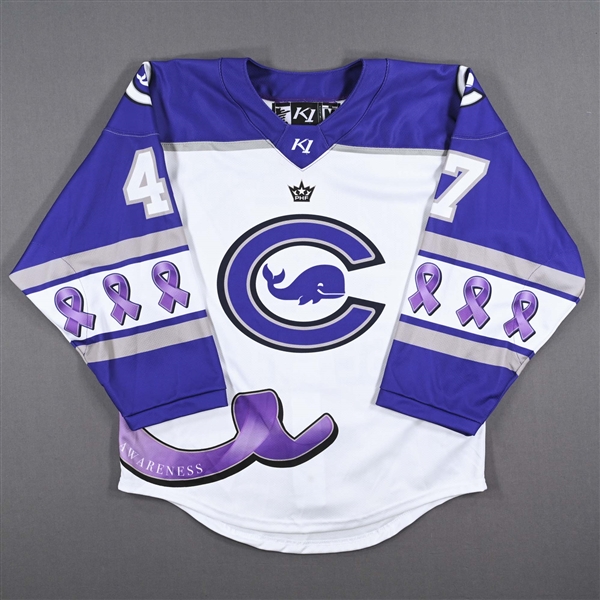 Lenka Serdar - Connecticut Whale - Game-Worn Alzheimers Awareness Jersey - Worn February 18, 2023 vs. Toronto Six - 2022-23 PHF Season