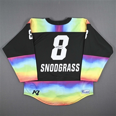 Natalie Snodgrass  - Game-Issued Autographed Pride Jersey - Issued February 26, 2023 vs. Toronto Six