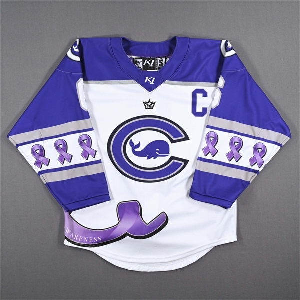 Shannon Turner - Connecticut Whale - Game-Worn Alzheimers Awareness Jersey w/C - Worn February 18, 2023 vs. Toronto Six - 2022-23 PHF Season