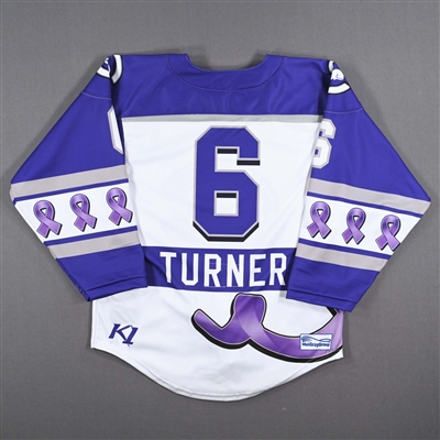 Shannon Turner - Connecticut Whale - Game-Worn Alzheimer's Awareness Jersey w/C - Worn February 18, 2023 vs. Toronto Six - 2022-23 PHF Season
