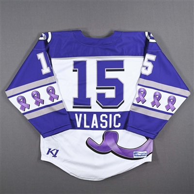 Emma Vlasic - Connecticut Whale - Game-Worn Alzheimer's Awareness Jersey w/A - Worn February 18, 2023 vs. Toronto Six - 2022-23 PHF Season