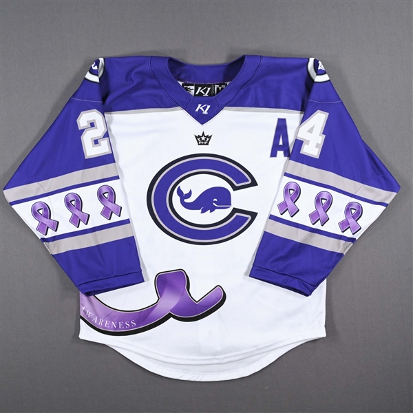 Janine Weber - Connecticut Whale - Game-Worn Alzheimers Awareness Jersey w/A - Worn February 18, 2023 vs. Toronto Six - 2022-23 PHF Season