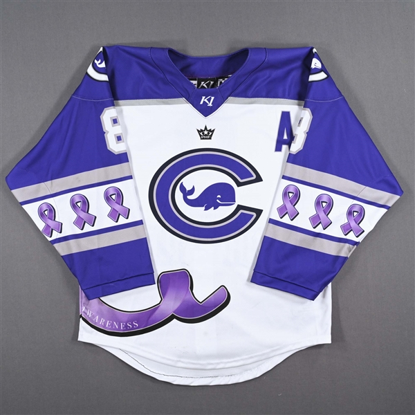 Alyssa Wohlfeiler - Connecticut Whale - Game-Worn Alzheimers Awareness Jersey w/A - Worn February 18, 2023 vs. Toronto Six - 2022-23 PHF Season