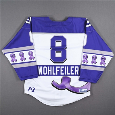 Alyssa Wohlfeiler - Connecticut Whale - Game-Worn Alzheimer's Awareness Jersey w/A - Worn February 18, 2023 vs. Toronto Six - 2022-23 PHF Season