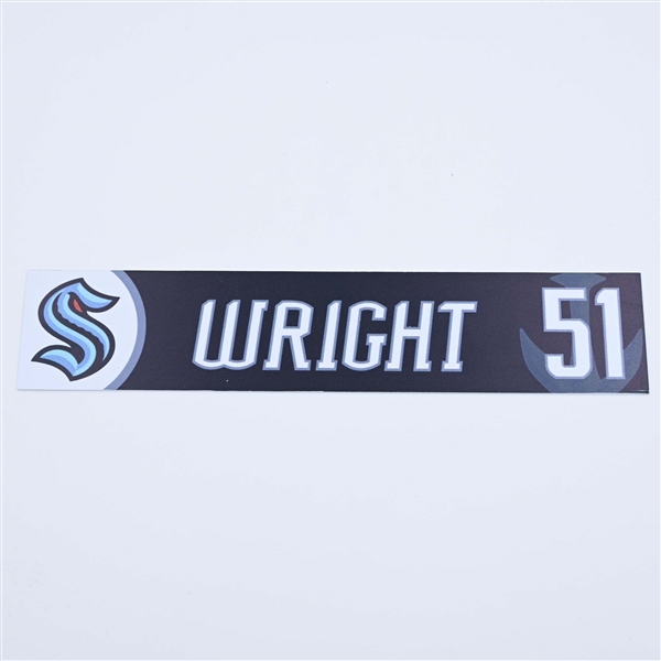 Shane Wright - Seattle Kraken - Locker Room Nameplate - 2022-23 NHL Season