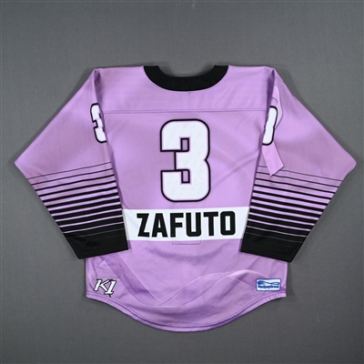 Olivia Zafuto - Game-Worn Hockey Fights Cancer Jersey - Worn February 18, 2023