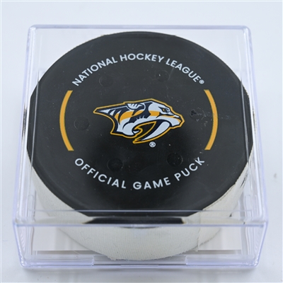Mikael Granlund - Nashville Predators - Goal Puck - October 27, 2022 vs. St. Louis Blues (Predators Logo)  - 2022-23 NHL Season
