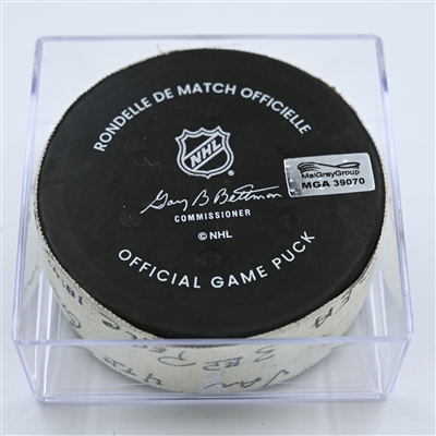 Elias Pettersson - Vancouver Canucks - Goal Puck - October 27, 2022 vs. Seattle Kraken (Kraken Logo)  - 2022-23 NHL Season
