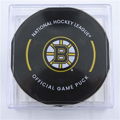  Tyler Bertuzzi - Boston Bruins - Goal Puck - April 30, 2023 vs. Florida Panthers - 2023 Stanley Cup Playoffs - Round 1, Game 7 (Bruins Logo) 